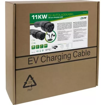 InLine 16270I 2 tipo elektromobilio įkrovimo laidas, 11 kW, 3 fazės, 10 m