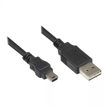Good Connections USB 2.0 EASY Plug A – Mini-B laidas - juodas - 0,5 m