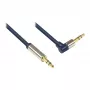 Audio Anschlusskabel High-Quality 3,5mm, Klinkenstecker an Klinkenstecker rechts abgewinkelt, Vollmetallgehäuse, dunkelblau, 1m, Good Connections (GC-