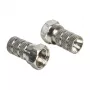 Jungtis F DELOCK 65615, metalinis F tipo kištukas koaksialiniam kabeliui Ø 5,0–5,2 mm, sidabrinė, 1 vnt.