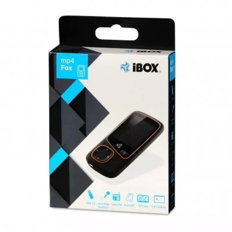 Nešiojamas MP4 grotuvas IBOX IMP34V1816BK – 4 GB, LCD ekranas, FM radijas, MicroSD palaikymas, juoda spalva