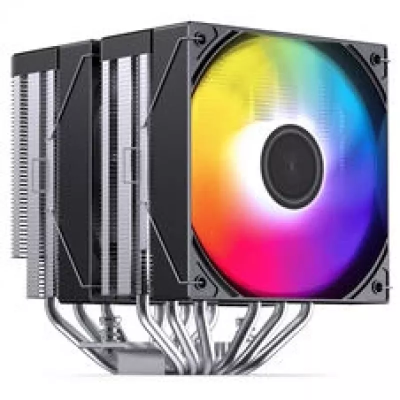 CPU aušintuvas Jonsbo CB80 dviejų bokštų su 2 x 120mm PWM RGB ventiliatoriais – juodas