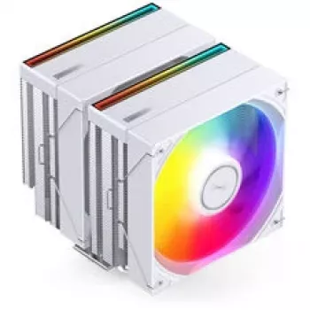 CPU aušintuvas Jonsbo CB80 Dual-Tower su 2×120mm PWM ARGB ventiliatoriais — baltas