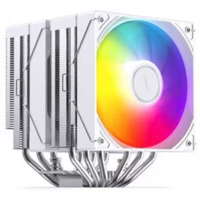 CPU aušintuvas Jonsbo CB80 Dual-Tower su 2×120mm PWM ARGB ventiliatoriais — baltas