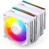 CPU aušintuvas Jonsbo CB80 Dual-Tower su 2×120mm PWM ARGB ventiliatoriais — baltas