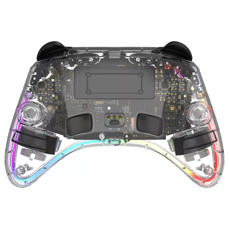 Žaidimų pultas Deltaco Gaming GAM-198-T permatomas Bluetooth/USB USB-C, skirtas Nintendo Switch, Switch 2, Switch OLED, Android, PC