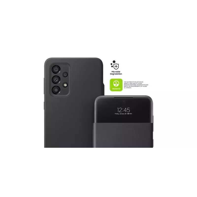 Dėklas piniginė Samsung EF-EA336PBEGEW, skirtas Galaxy A33 5G, suderinamas su 6,4 colio ekranais, juodas, 1 kortelės kišenė