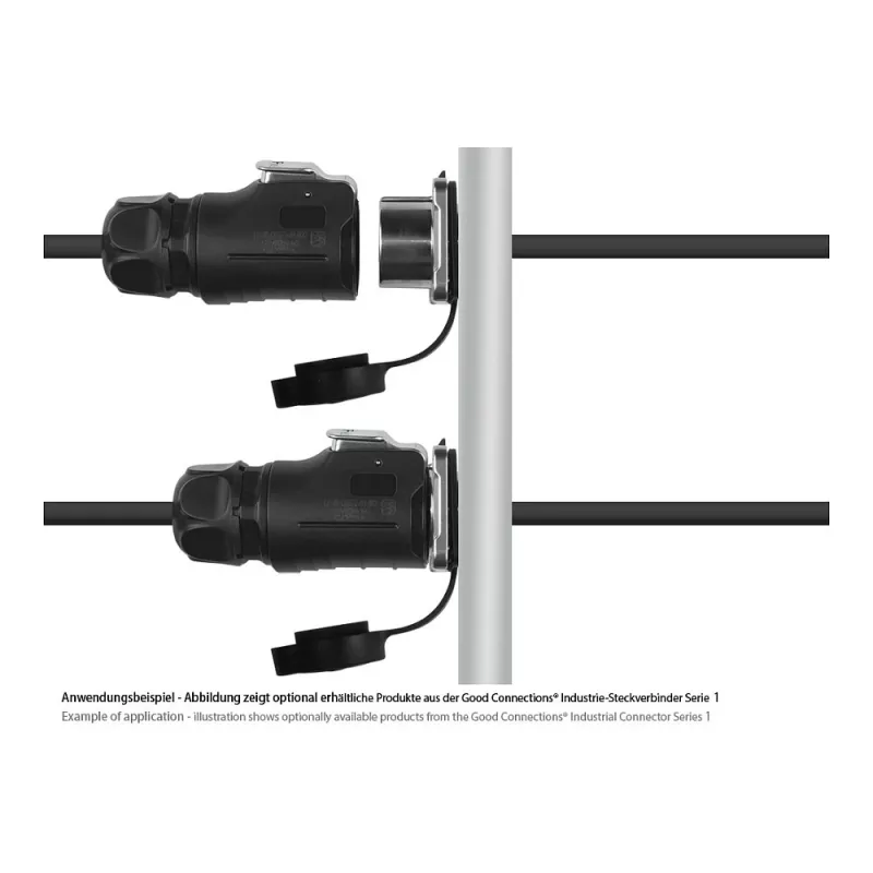 Good Connections IC01-20P303 - S1 - Maitinimo (3 kontaktų) - Juodas - Tiesus - Metalinis - Plastikinis - Auksuotas - Vario lydinys
