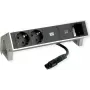 Bachmann DESK2 INOX kištukinis lizdų blokas Bachmann 902.905, 2x Schuko, 1x USB-C 30 W