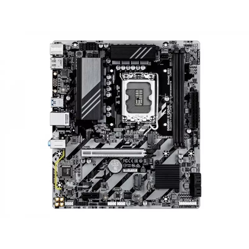 Motininė plokštė GIGABYTE B860M E GEN5 LGA1851, skirta Intel Core Ultra, DDR5 iki 8800MHz (O.C.), 2x PCIe 4.0 M.2, 1GbE