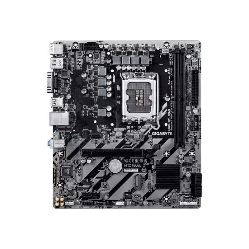 GIGABYTE H810M S2H GEN5 Micro ATX pagrindinė plokštė – LGA 1851, Intel H810, 2×DIMM DDR5 iki 6400 MHz, 1×PCIe 4.0 M.2, 1 GbE
