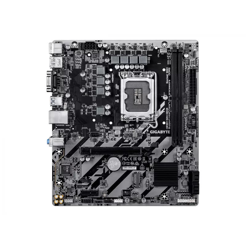 GIGABYTE H810M S2H GEN5 Micro ATX pagrindinė plokštė – LGA 1851, Intel H810, 2×DIMM DDR5 iki 6400 MHz, 1×PCIe 4.0 M.2, 1 GbE