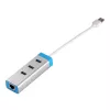 USB 3.0 3 prievadų metalinis šakotuvas su Gigabit Ethernet ITEC U3GLAN3HUB, sidabrinis