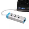 USB 3.0 3 prievadų metalinis šakotuvas su Gigabit Ethernet ITEC U3GLAN3HUB, sidabrinis