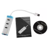 USB 3.0 3 prievadų metalinis šakotuvas su Gigabit Ethernet ITEC U3GLAN3HUB, sidabrinis