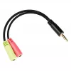 Good Connections ausinių adapteris, 3,5 mm kištukas į 2x 3,5 mm lizdus, OMTP, 0,2 m, juodos spalvos (AD-HS03)