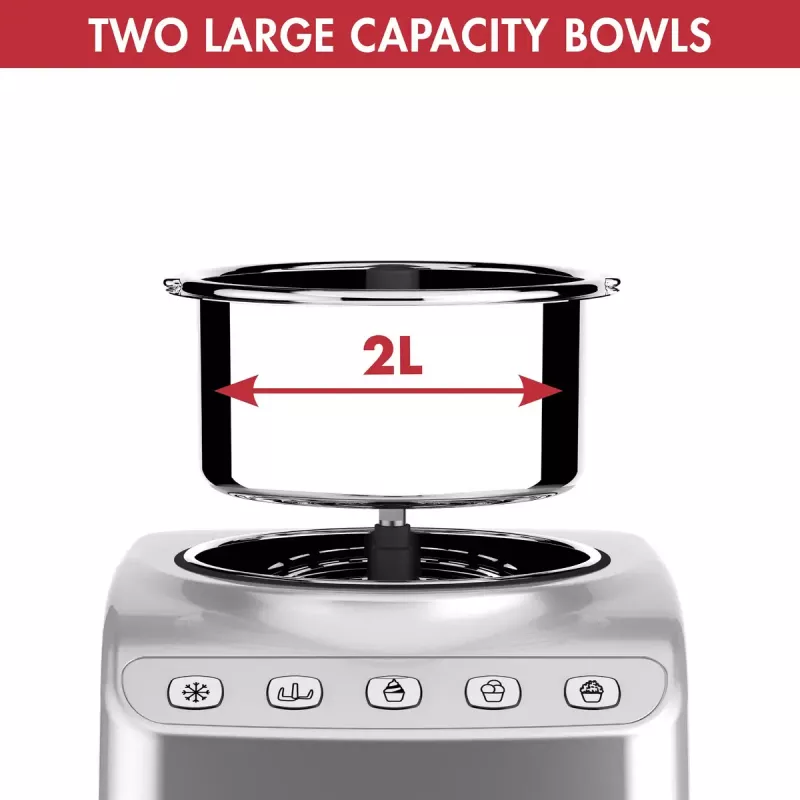 Magimix Gelato Expert kompresorinis ledų gaminimo aparatas, 2 L, 180 W, nerūdijantis plienas