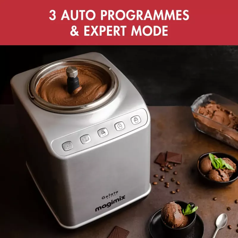Magimix Gelato Expert kompresorinis ledų gaminimo aparatas, 2 L, 180 W, nerūdijantis plienas