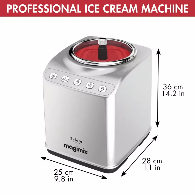 Magimix Gelato Expert kompresorinis ledų gaminimo aparatas, 2 L, 180 W, nerūdijantis plienas