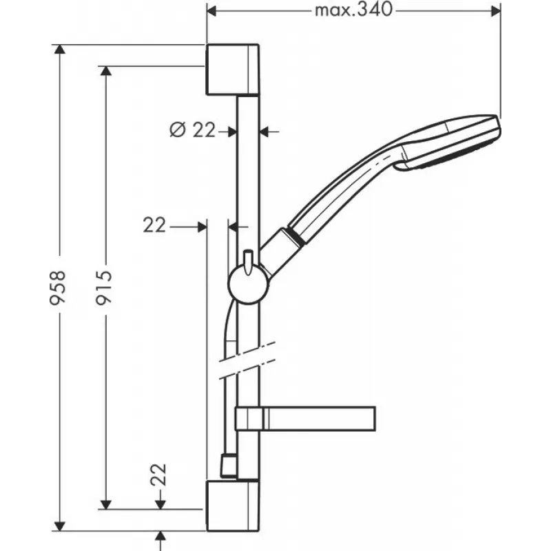 Dušo sistema Hansgrohe Croma 100 27771000 Chrome