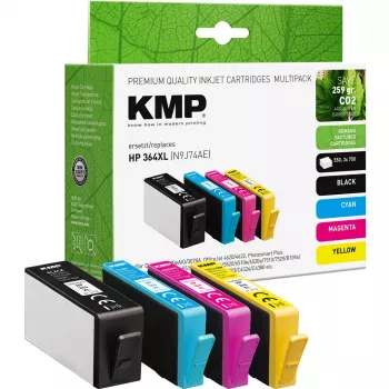 KMP kasetė HP Nr.364XL N9J74AE juoda, žydra, raudona, geltona perdirbta