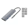 CONCEPTRONIC 10-1 Dock USB-C → HDMI / 2xUSB-C / 3xUSB-A + 20 cm pilka