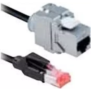 Ethernet jungiamasis kabelis Bachmann CAT6a 5 m — Cat6a, RJ-45 jungtys, nikeliuoti kontaktai, 10 Gbps
