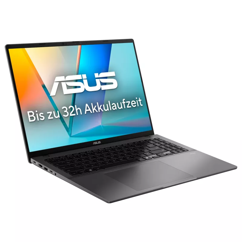 ASUS Vivobook S16 S3607VA-RP142W nešiojamas kompiuteris, 16 colių WUXGA, Intel Core 7 240H, 16GB RAM, 1TB SSD, Windows 11 Home, pilka