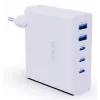 Verico MOJO GaN 140W kelių prievadų USB-C ir USB-A greitasis įkroviklis nešiojamiesiems kompiuteriams, išmaniesiems telefonams ir planšetėms, baltas