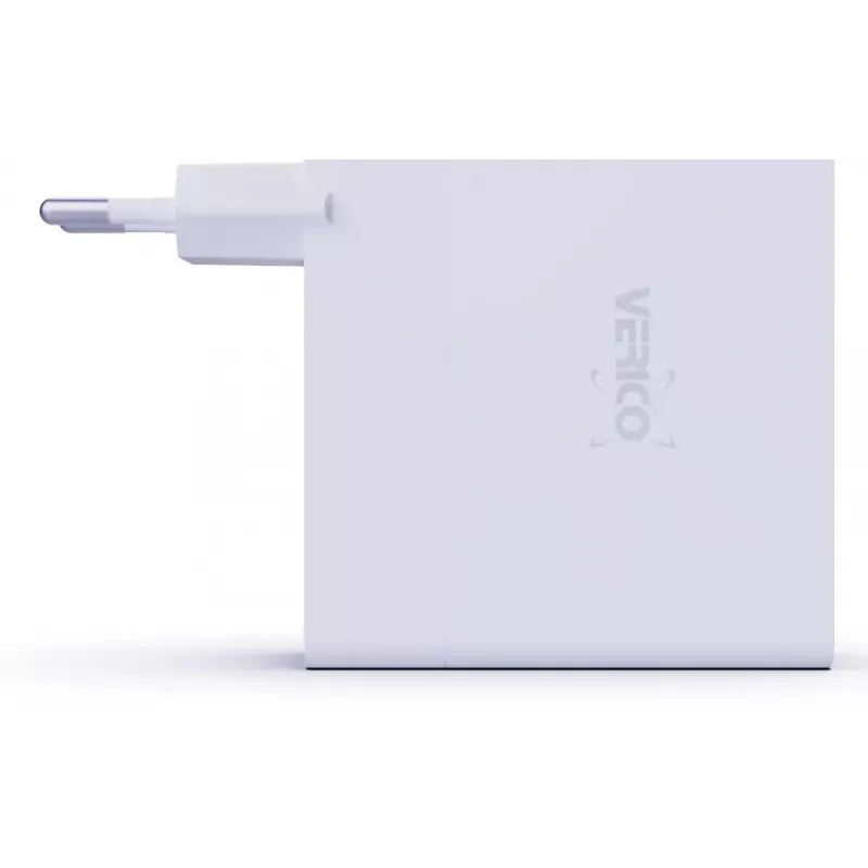 Verico MOJO GaN 140W kelių prievadų USB-C ir USB-A greitasis įkroviklis nešiojamiesiems kompiuteriams, išmaniesiems telefonams ir planšetėms, baltas