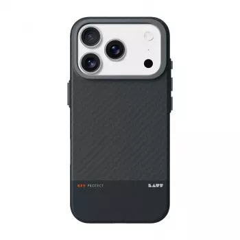 Mobiliojo telefono dėklas Zagg International LAUT KEV PROTECT, skirtas iPhone 17 Pro Max, aramidas, 6,9 colio (17,5 cm), juodas, su stovu