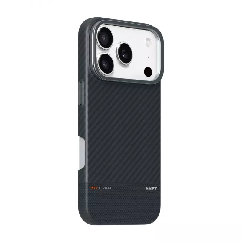 Mobiliojo telefono dėklas Zagg International LAUT KEV PROTECT, skirtas iPhone 17 Pro Max, aramidas, 6,9 colio (17,5 cm), juodas, su stovu
