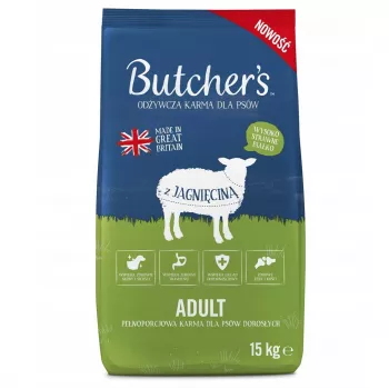 Butcher's Original sausas ėdalas šunims su ėriena, 15 kg
