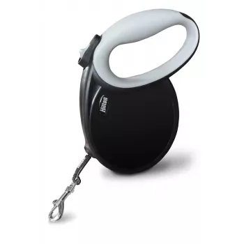 Ištraukiamas šuns pavadėlis Hilton Smart Dog Tape XL — 7 m, šunims iki 40 kg, juodai pilkas