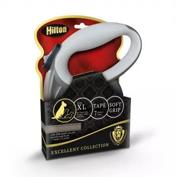 Ištraukiamas šuns pavadėlis Hilton Smart Dog Tape XL 7 m, šunims iki 40 kg, rudas/ smėlio spalvos