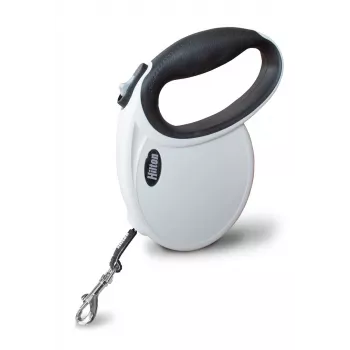 Ištraukiamas šuns pavadėlis Hilton Smart Dog Tape M — 4 m, šunims iki 20 kg, baltai juodas