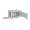 Sieninis 19 colių stovo korpusas A-LAN ALANTEC 6U 600x450 mm, plieninis, grūdinto stiklo durelės, užrakinamas, pilkas