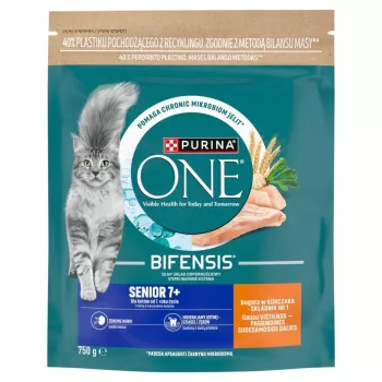 Purina Nestlé Purina ONE Kačių ėdalas 7+ su vištiena ir grūdais 750g
