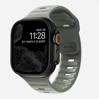 Nomad Sport Band pilka guminė juosta išmaniesiems laikrodžiams, plotis 21,5 mm, riešui 160–195 mm