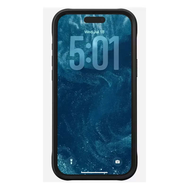 Dėklas „Nomad Rugged Leather Case“, skirtas iPhone 17 Pro Max, oda + TPU + PC, tinka 17,5 cm (6,9 col.) ekranui, juoda