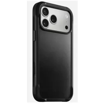 Dėklas „Nomad Rugged Leather Case“, skirtas iPhone 17 Pro Max, oda + TPU + PC, tinka 17,5 cm (6,9 col.) ekranui, juoda