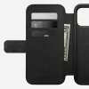 Odinis dėklas su užsegimu Nomad Modern Leather Folio, skirtas iPhone 17 Pro Max (6,9 colio), ruda spalva, oda/aliuminis, 4 kortelių kišenės