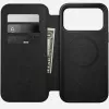 Odinis dėklas su užsegimu Nomad Modern Leather Folio, skirtas iPhone 17 Pro Max (6,9 colio), ruda spalva, oda/aliuminis, 4 kortelių kišenės