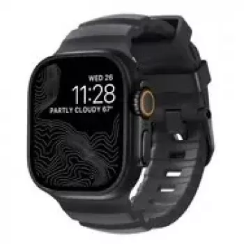 NOMAD Rocky Point dirželis, skirtas Apple Watch 46mm/49mm, FKM ir titanas, audros juodos spalvos