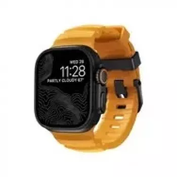 NOMAD Rocky Point Band – dirželis Apple Watch 46mm/49mm su FKM ir titanu (sol, juoda apkaustai)