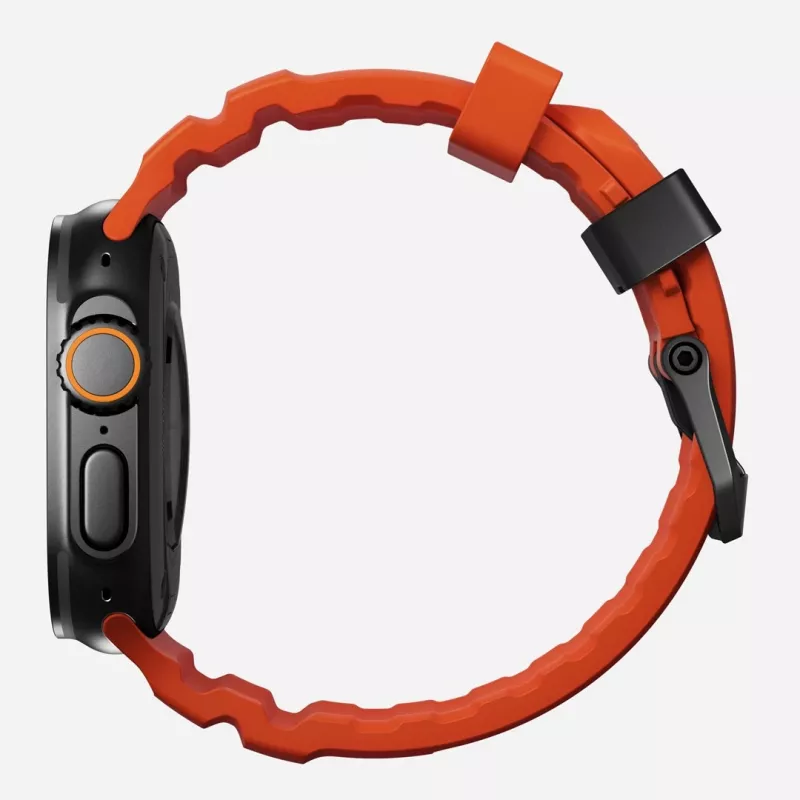 NOMAD Rocky Point Band, skirta Apple Watch 46/49 mm, FKM ir titanas, Magma/Black Hardware