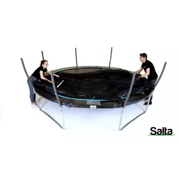 Salta Cosmos 427 cm apvalus batutas su apsauginiu tinklu, juodas (modelis 5263A)