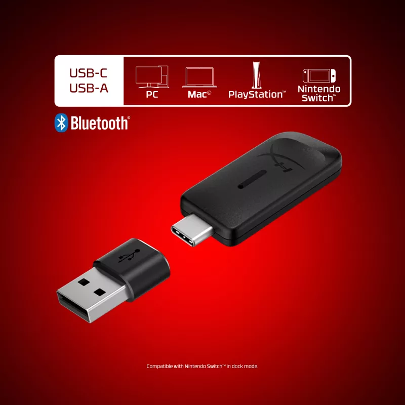 Belaidės žaidimų ausinės HyperX Cloud Flight 2 — uždengiančios ausis, juodos