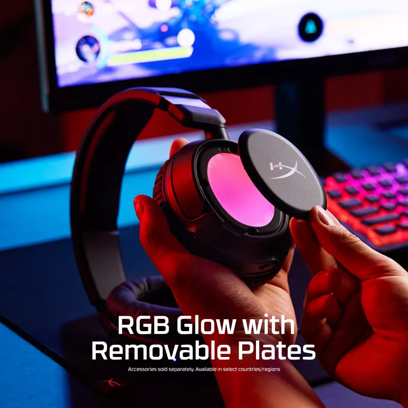 Belaidės žaidimų ausinės HyperX Cloud Flight 2 — uždengiančios ausis, juodos