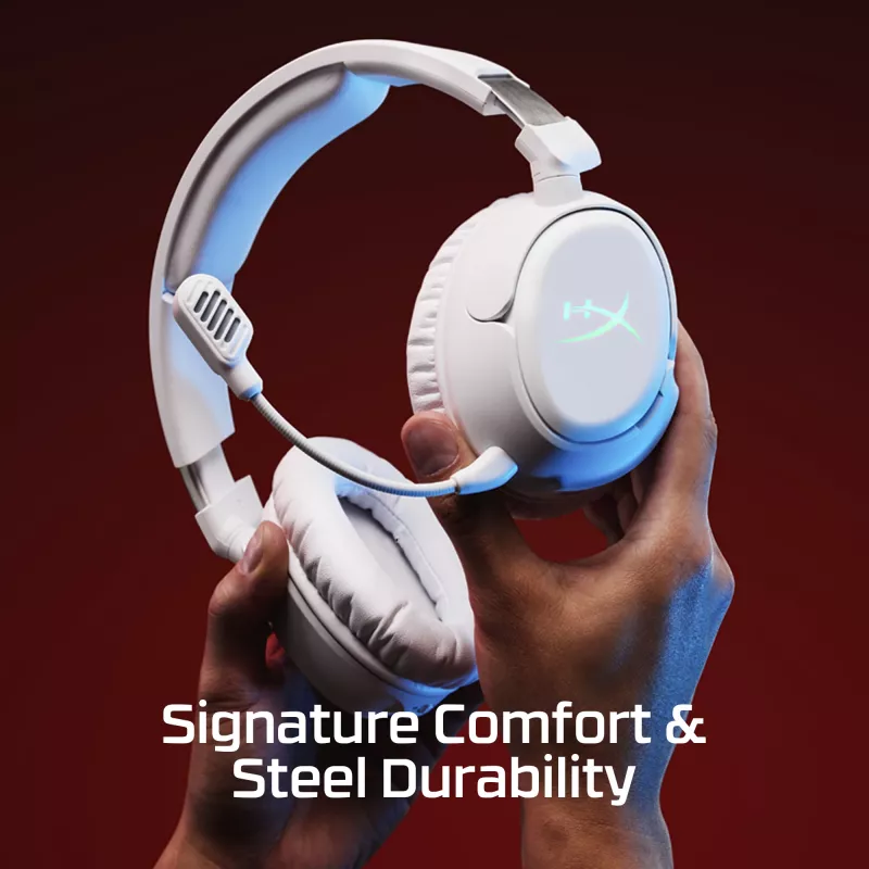 Belaidės žaidimų ausinės HyperX Cloud Flight 2 — uždengiančios ausis, juodos